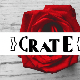 Create a title banner that shows a rose in the wood